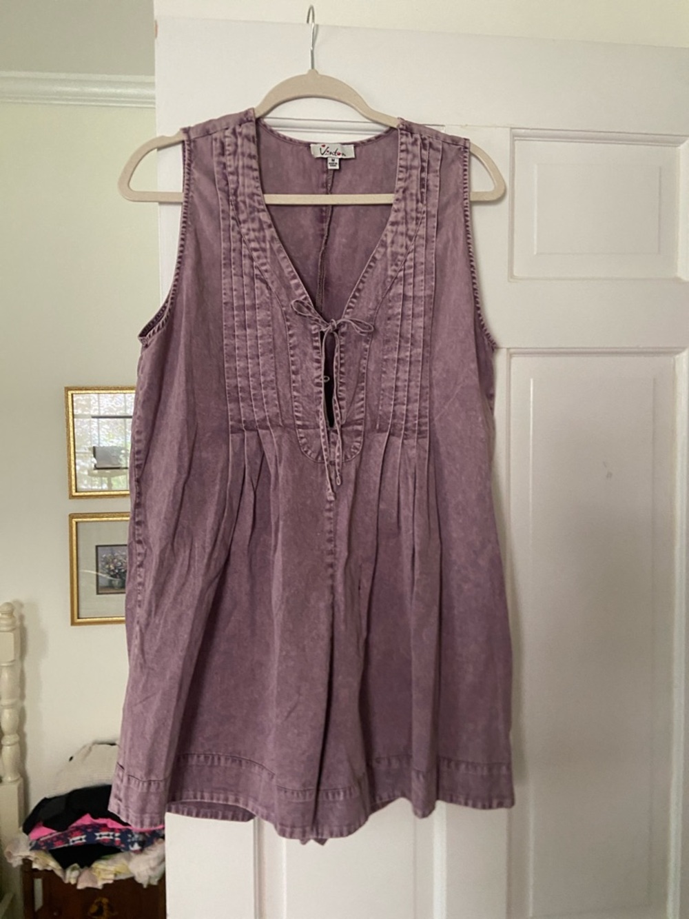 Washed purple romper